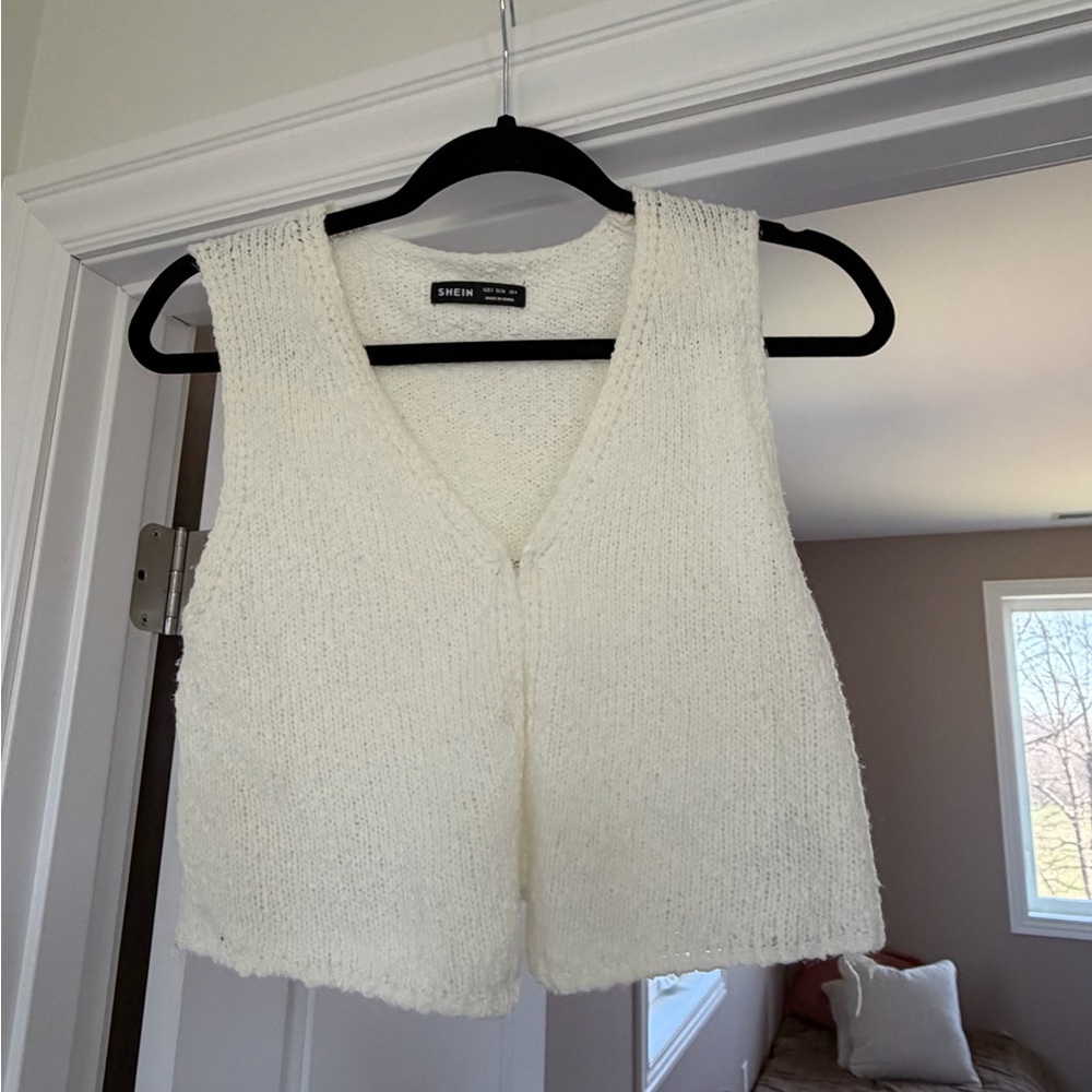 SHEIN Cream Textured Knit Top